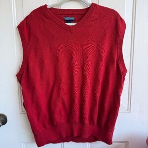 Saddlebred Argyle Sweater Vest | Men’s Large | Dark Red | V-Neck Holiday